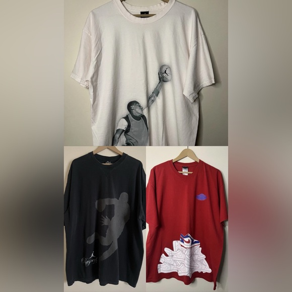 Vintage Jordan Flight Respect 23 Stack Shoes T Shirt Bundle Of 3 XL *HAS FLAWS* - Picture 1 of 10